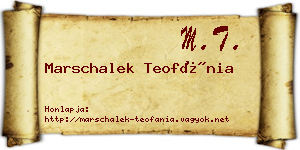 Marschalek Teofánia névjegykártya